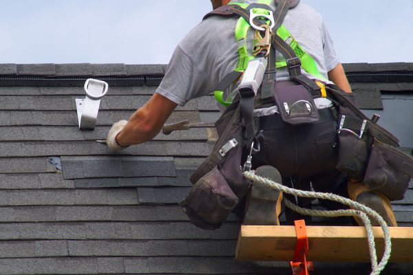 This is a picture of a residential roof repair work.